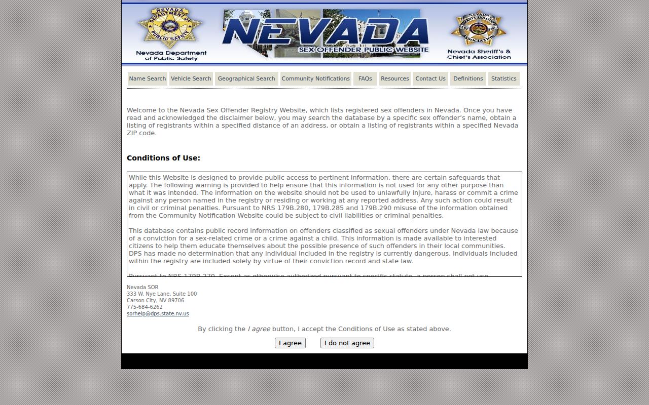 North Las Vegas residents directory Nevada offender registry search