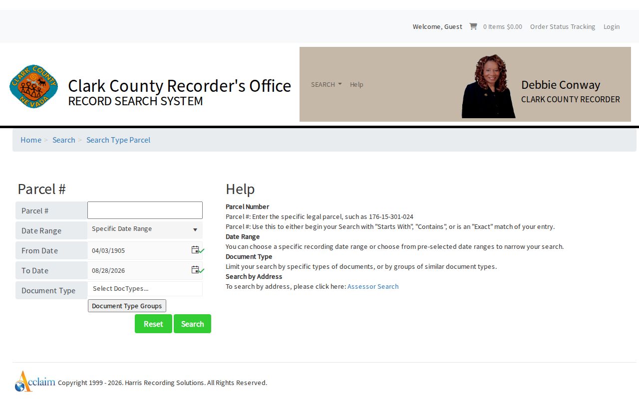 North Las Vegas street directory Recorder parcel search
